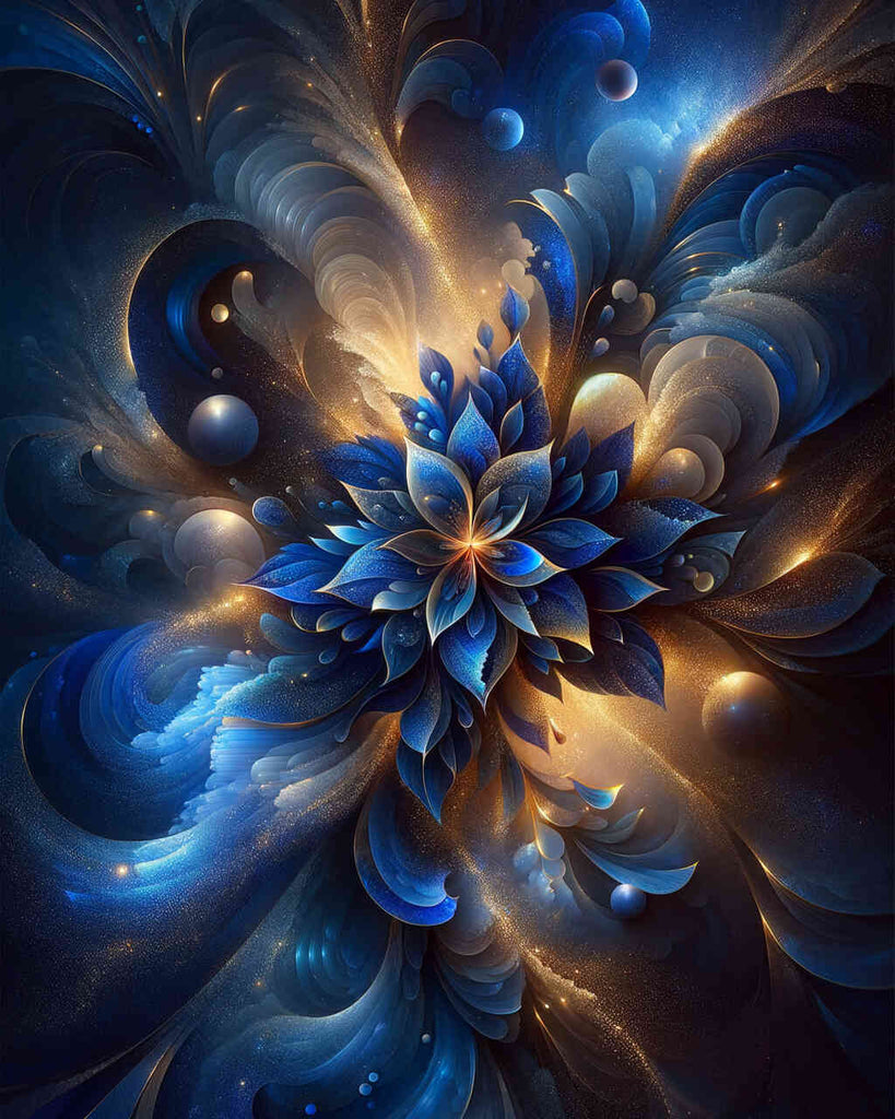 Paint by Numbers - Blue Abstract Flower