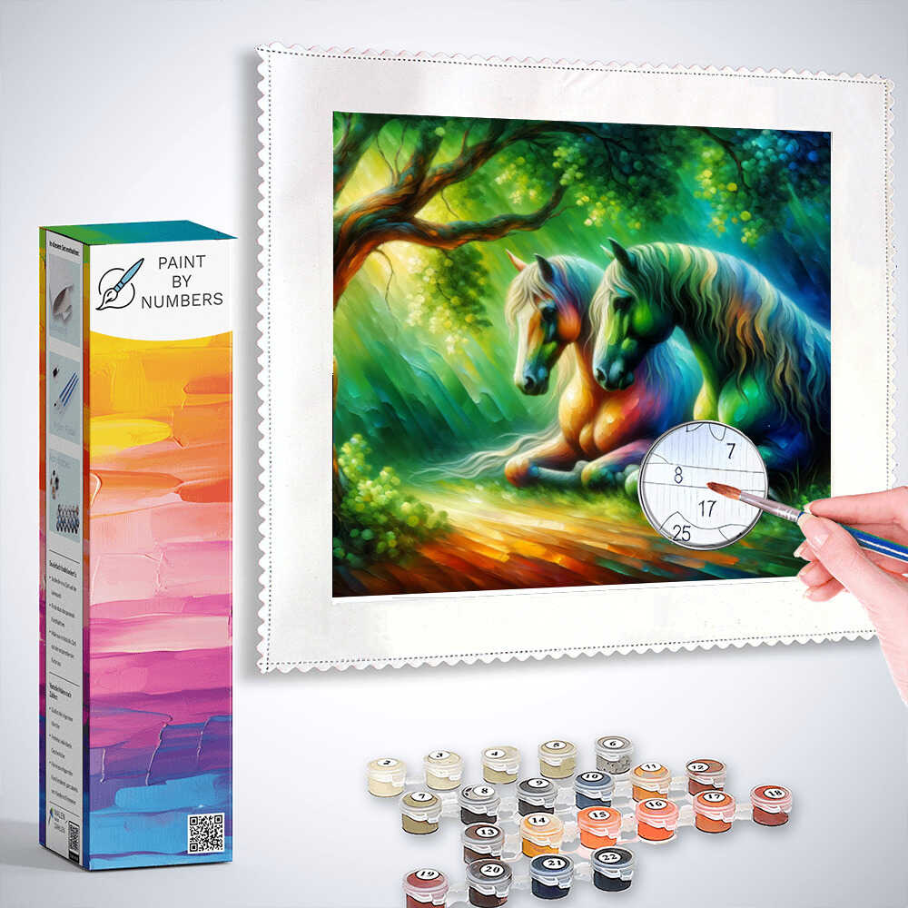 Paint by Numbers - Horses Under the Tree