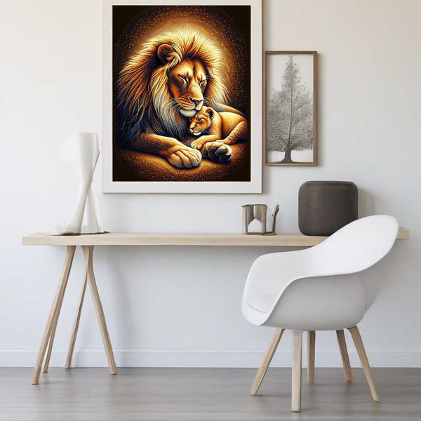 Paint by Numbers - Lion and child, intimate