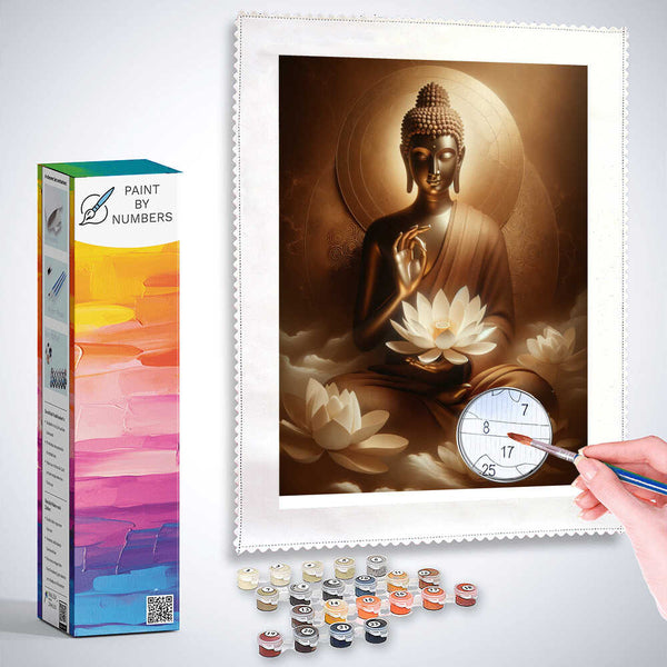 Paint by Numbers - Buddha with White Lotus Flower