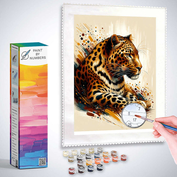 Leopard preening - Paint by Numbers