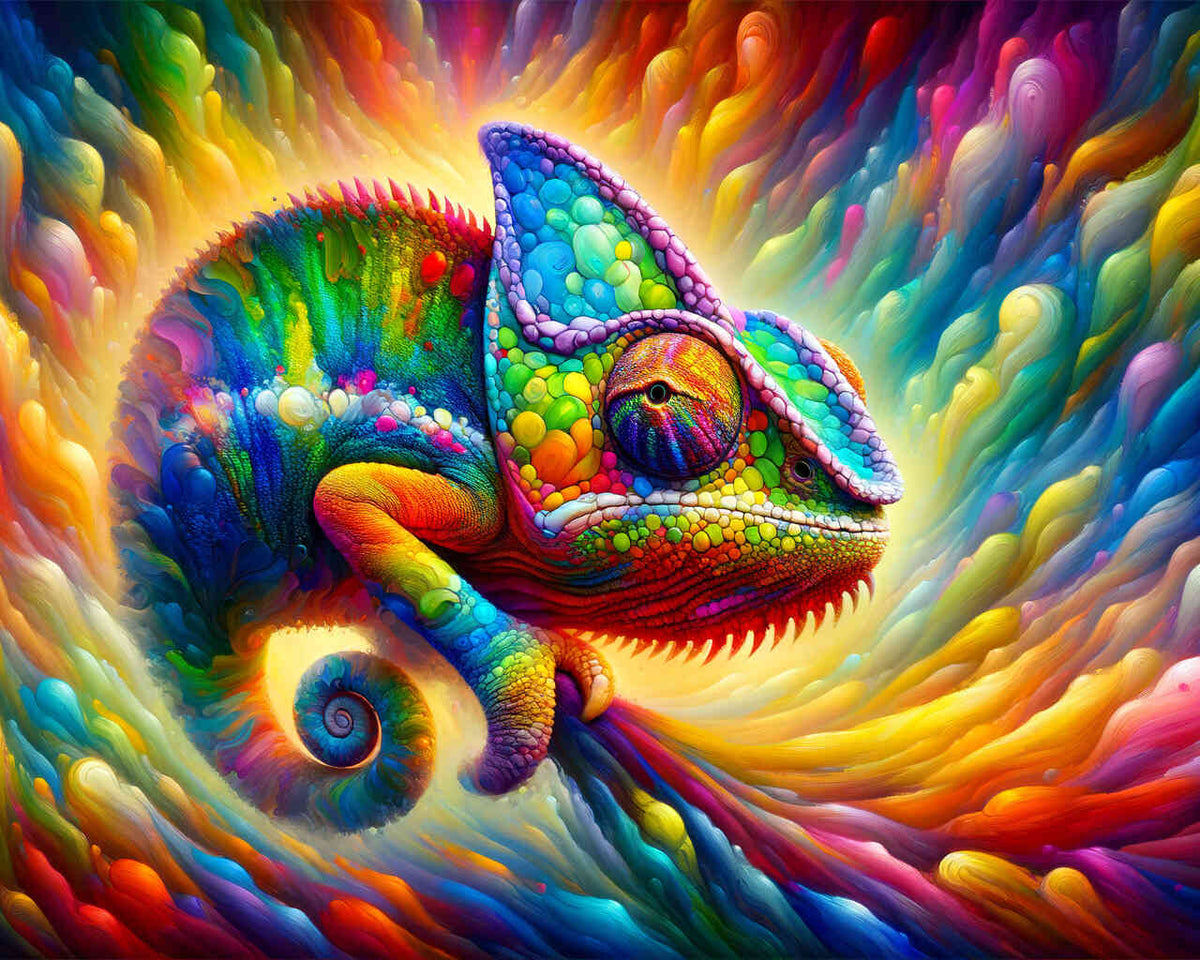 Paint by Numbers - Chameleon Splash, colorful