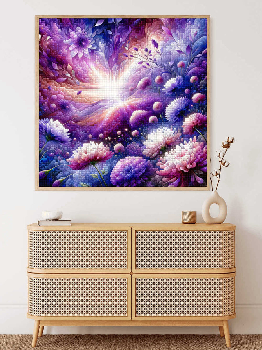Paint by Numbers - Purple flower, mosaic