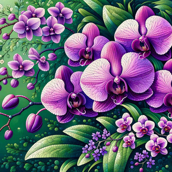 Paint by Numbers - Orchid flower, purple