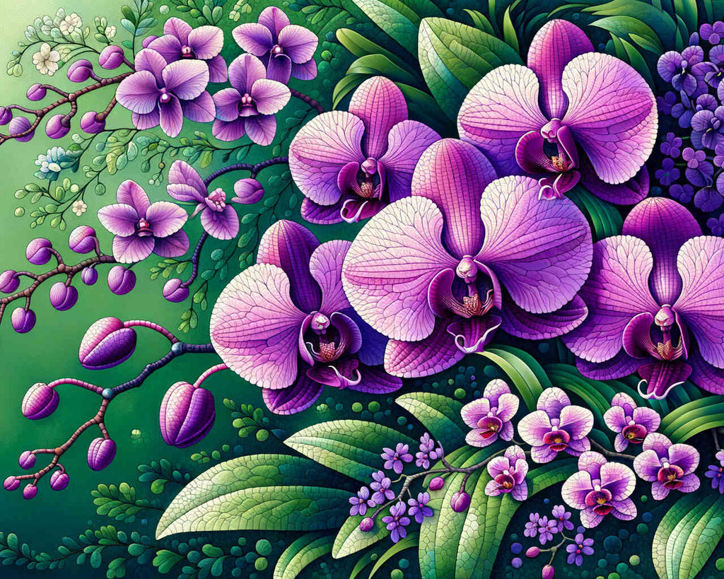 Paint by Numbers - Orchid flower, purple