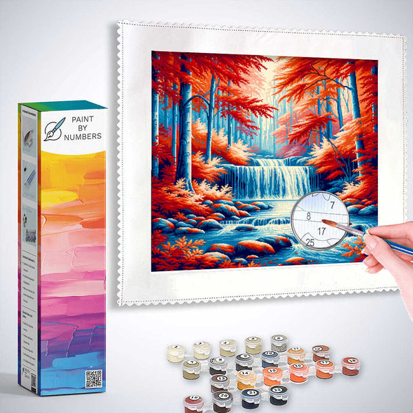 Paint by Numbers - Autumn Forest Waterfall
