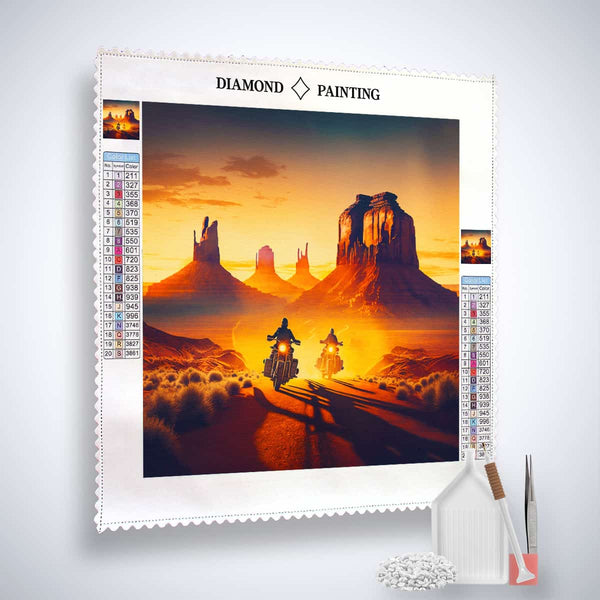 Diamond Painting Kit - Cruiser of the Country Road with Acrylic Diamonds and Tools, Paint by Numbers Art.