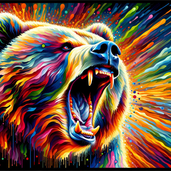 Paint by Numbers - Bear, colored and abstract