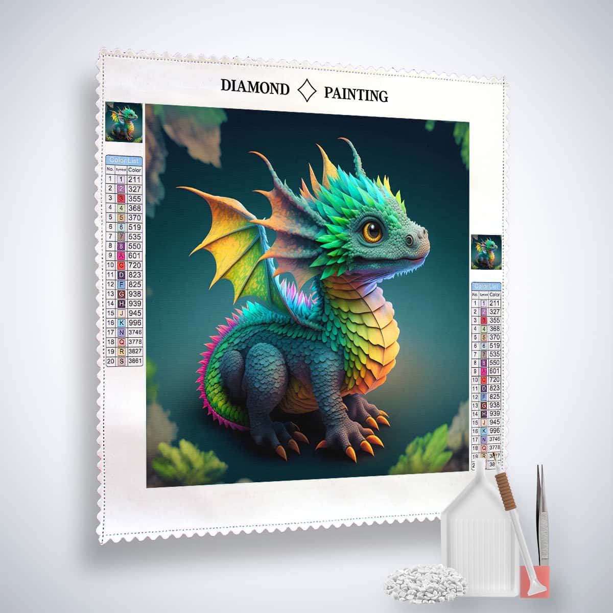 AB Diamond Painting - Kleiner Drache ganz Groß - gedruckt in Ultra-HD - AB Diamond, Drache, Fantasy, Neu eingetroffen, Quadratisch