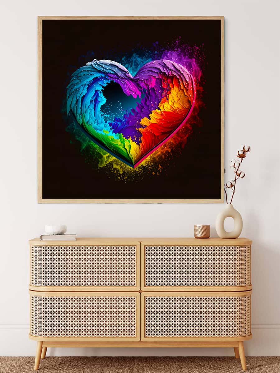AB Diamond Painting - Herzfarben - gedruckt in Ultra-HD - AB Diamond, Herz, Liebe, Neu eingetroffen, Quadratisch