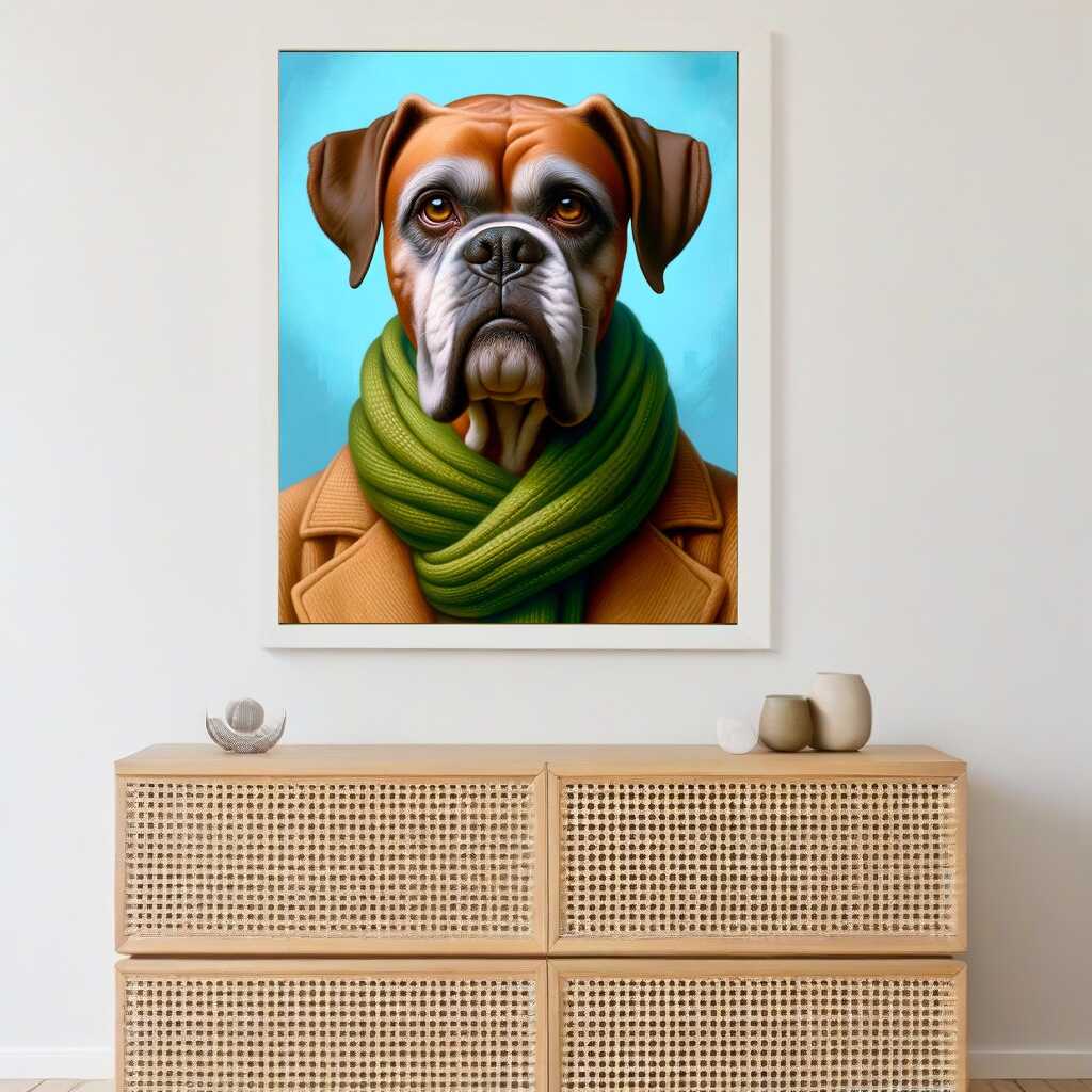 Paint by Numbers - Boxer with Scarf