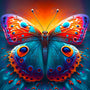 Vibrant butterfly eye design, diamond painting kit - Paint by Numbers art with sparkling acrylic diamonds and professional tools.