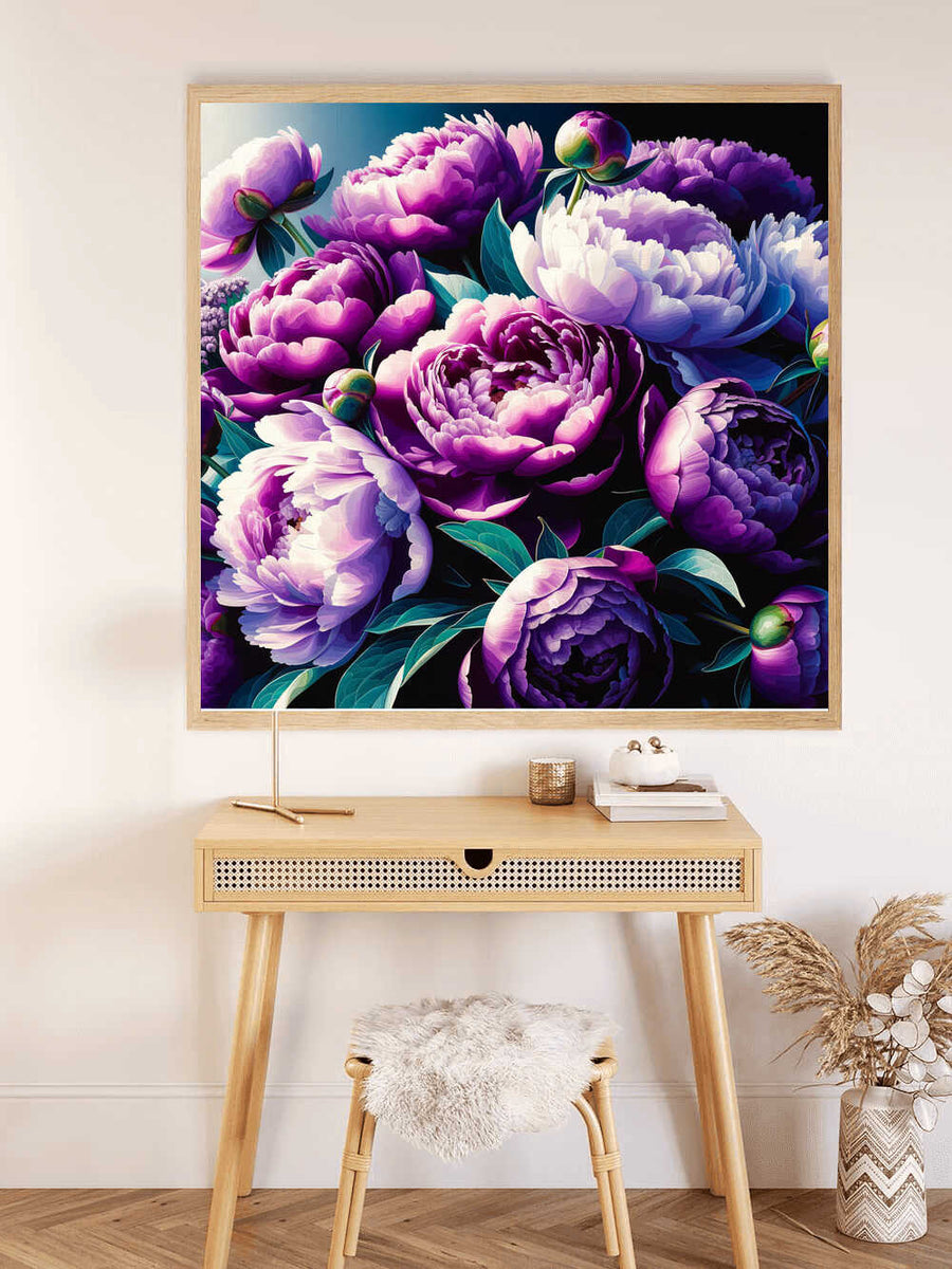Paint by Numbers - Peony Bouquet, Purple
