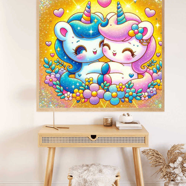 Paint by Numbers - Unicorn love, cartoon