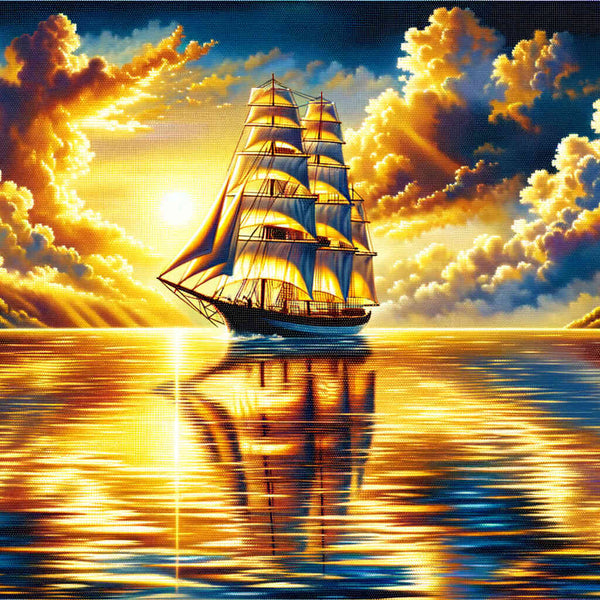 Sailing ship, sea view - Paint by Numbers
