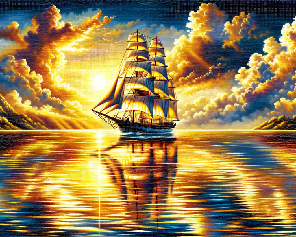 Sailing ship, sea view - Paint by Numbers