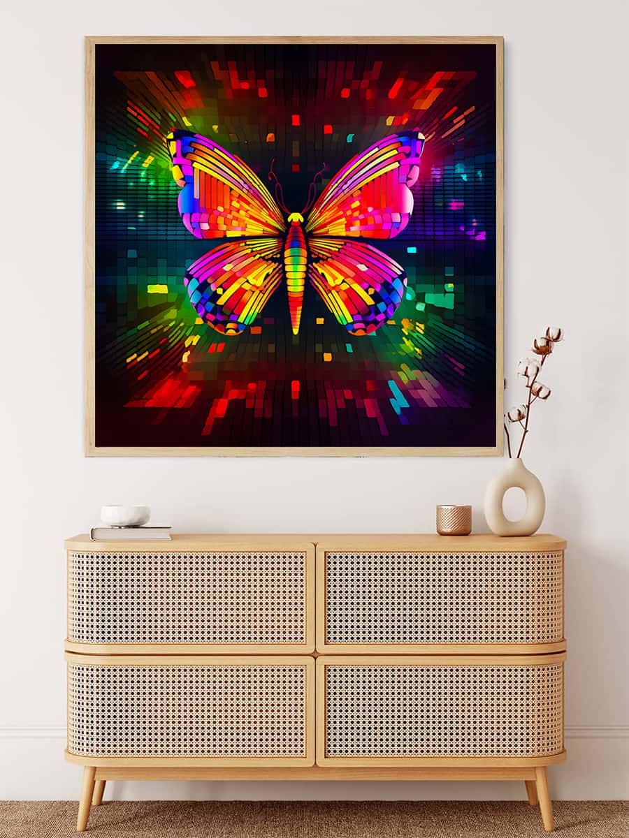 AB Diamond Painting - Schmetterling Bunt Frontal - gedruckt in Ultra-HD - AB Diamond, Neu eingetroffen, Quadratisch, Schmetterling, Tiere