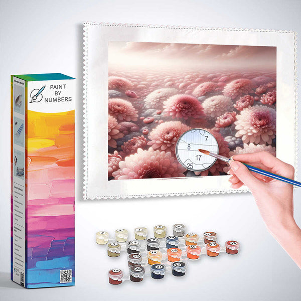 Paint by Numbers - Pink Chrysanthemums
