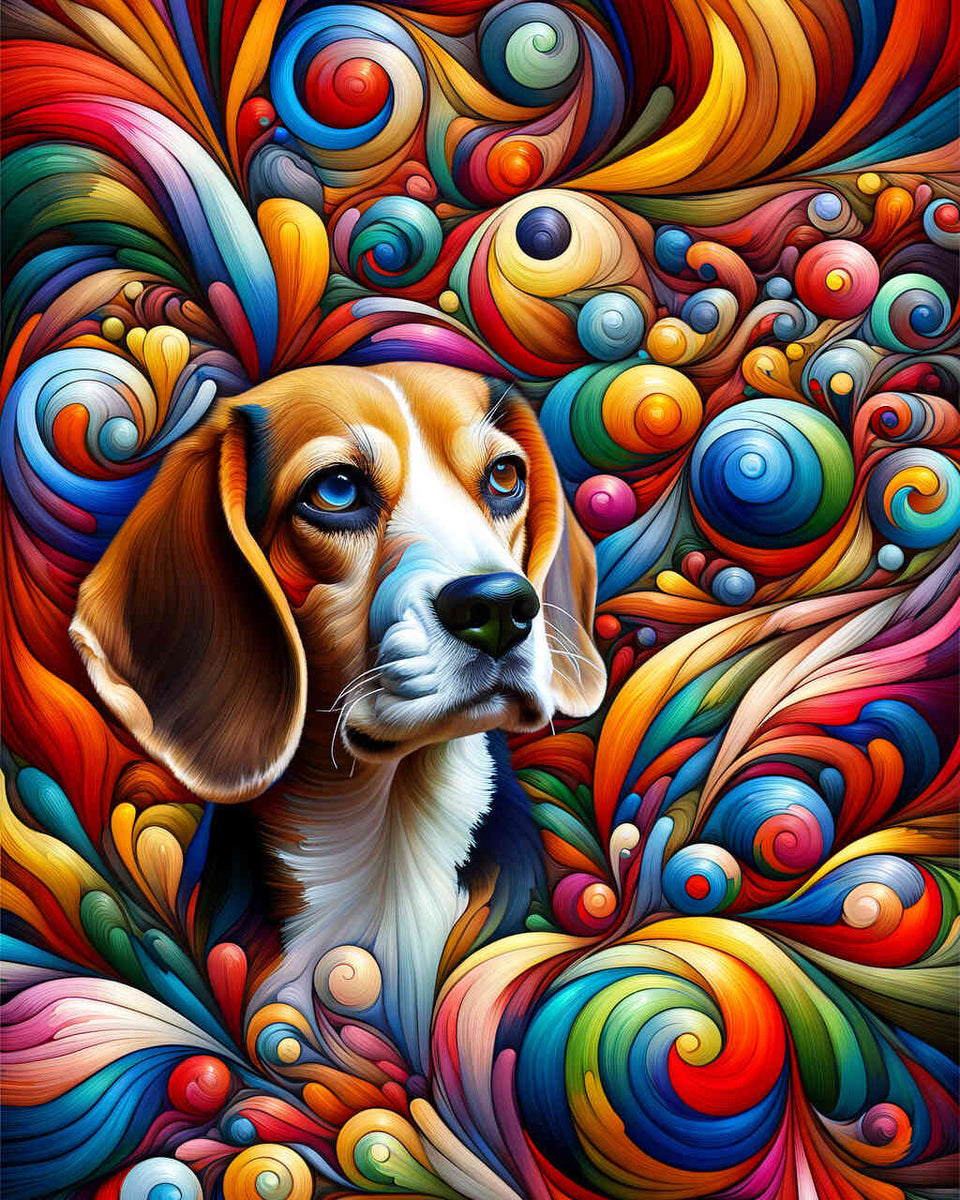 Beagle, Colorful - Paint by Numbers