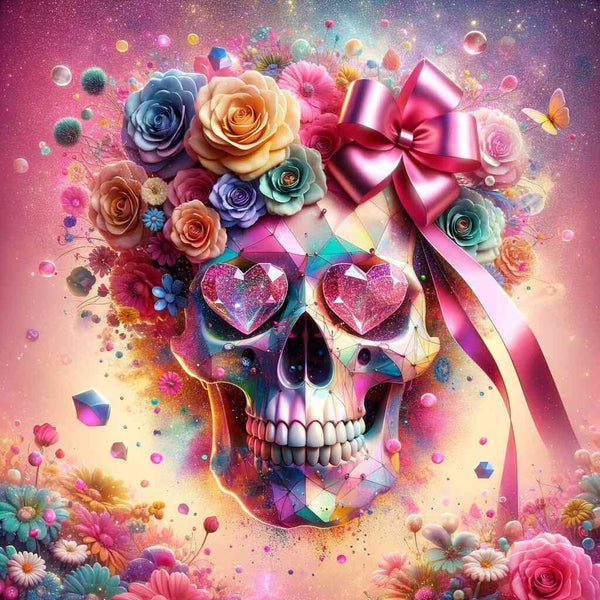 Paint by Numbers - Skull with bow