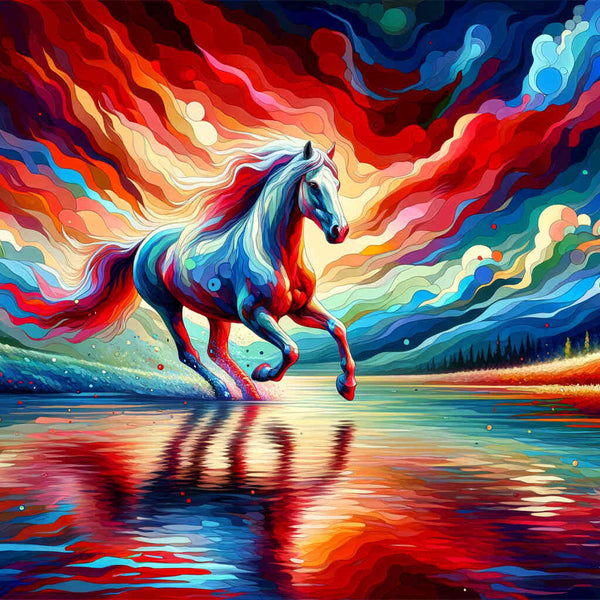 Paint by Numbers - Horse, abstract landscape