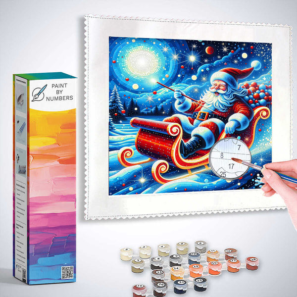 Paint by Numbers - Merry Christmas Santa in Sleigh