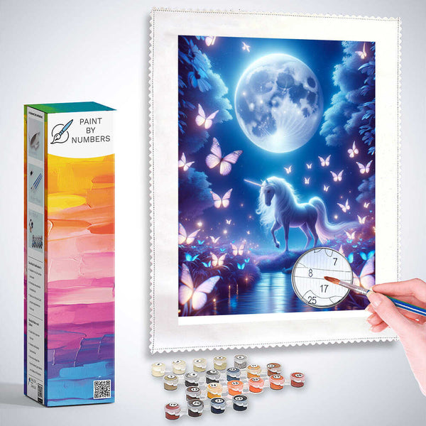 Paint by Numbers - Unicorn in the moonlight