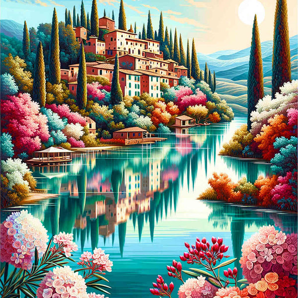 Tuscany, Lake - Paint by Numbers