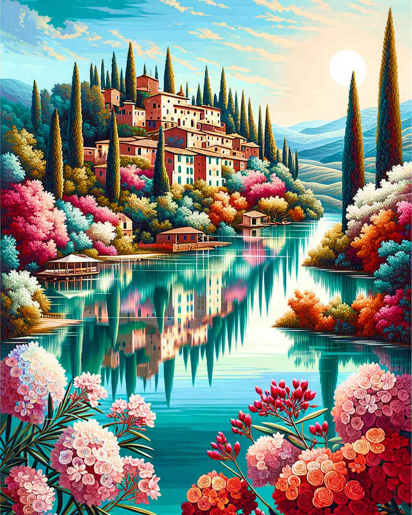 Tuscany, Lake - Paint by Numbers