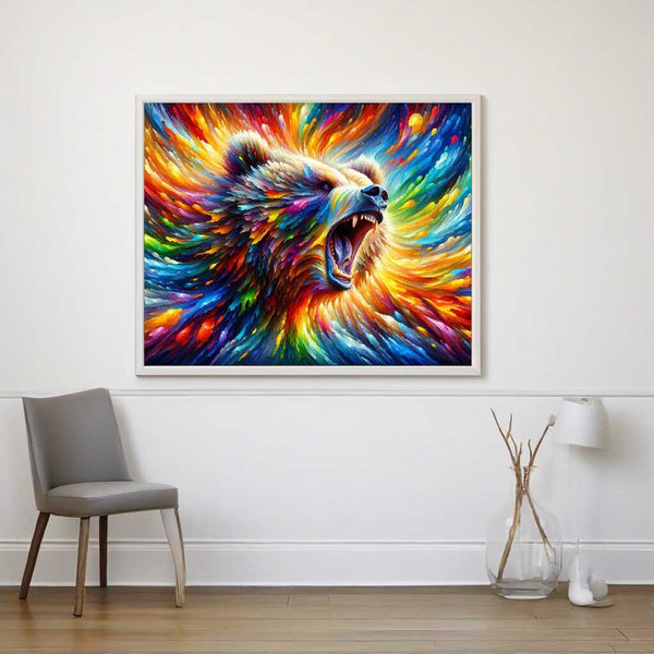 Roaring bear, Colorful - Paint by Numbers