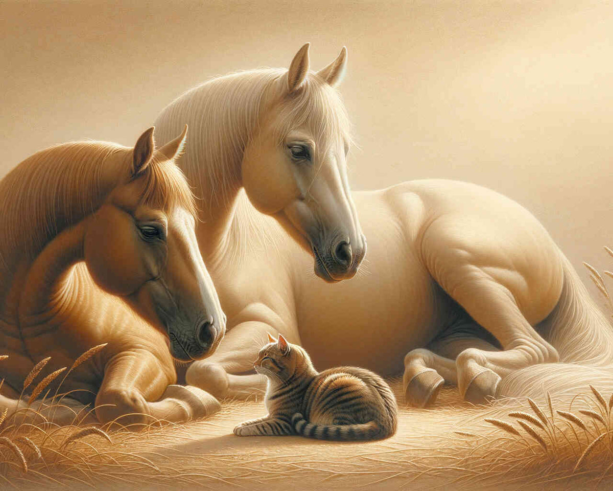 Paint by Numbers - Horses and cat