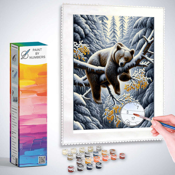 Paint by Numbers - Brown bear in tree