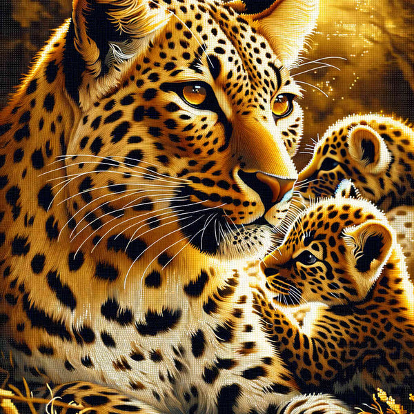 Paint by Numbers - Leopard Mother with Children
