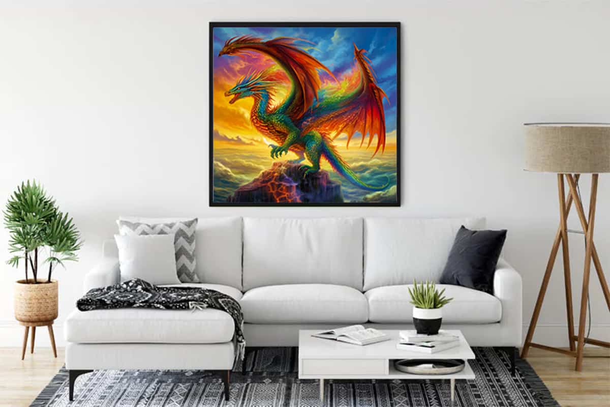 Malen nach Zahlen - Flügel des Sturms - hochwertige Leinwand - 170523, Drachen, Fantasy, Neu eingetroffen, Quadratisch