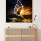 Diamond Painting - Schiff im Glas - gedruckt in Ultra-HD - Blumen, Neu eingetroffen, Quadratisch, Schiff, Schiffe