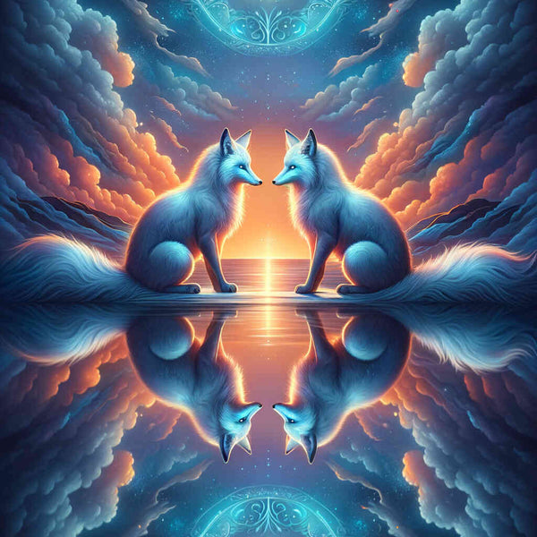 Paint by Numbers - Fox mirror image, colored