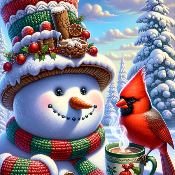 Paint by Numbers - Snowman with Cocoa