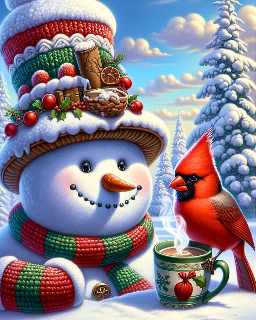 Paint by Numbers - Snowman with Cocoa