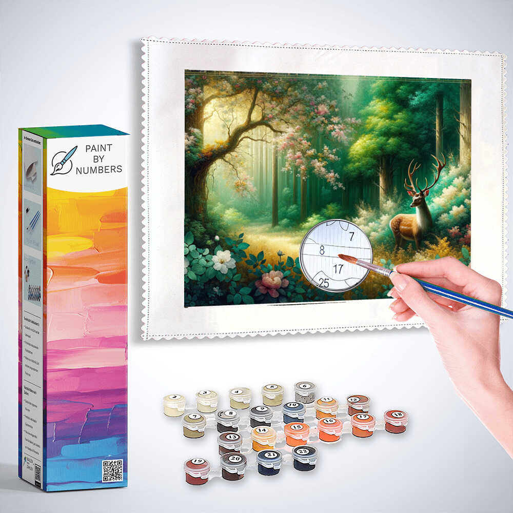 Paint by Numbers - Deer in the Forest