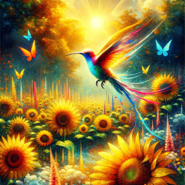 Paint by Numbers - Sunflower Hummingbird
