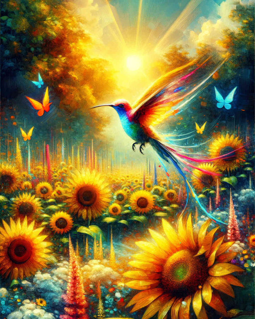 Paint by Numbers - Sunflower Hummingbird