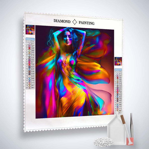 AB Diamond Painting - Frau im Seidenkleid - gedruckt in Ultra-HD - AB Diamond, Menschen, Neu eingetroffen, Quadratisch