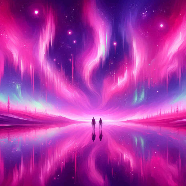 Paint by Numbers - Northern lights in pink