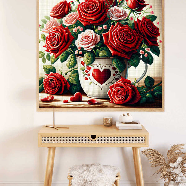 Paint by Numbers - Red rose cup