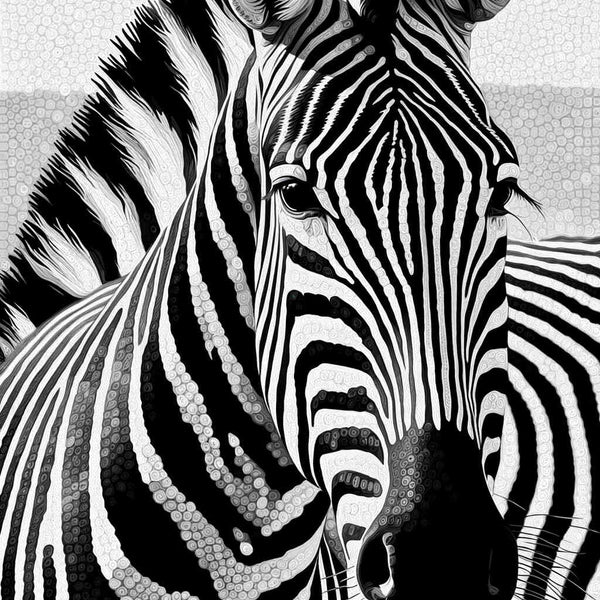 Zebra, Black and White - Paint by Numbers