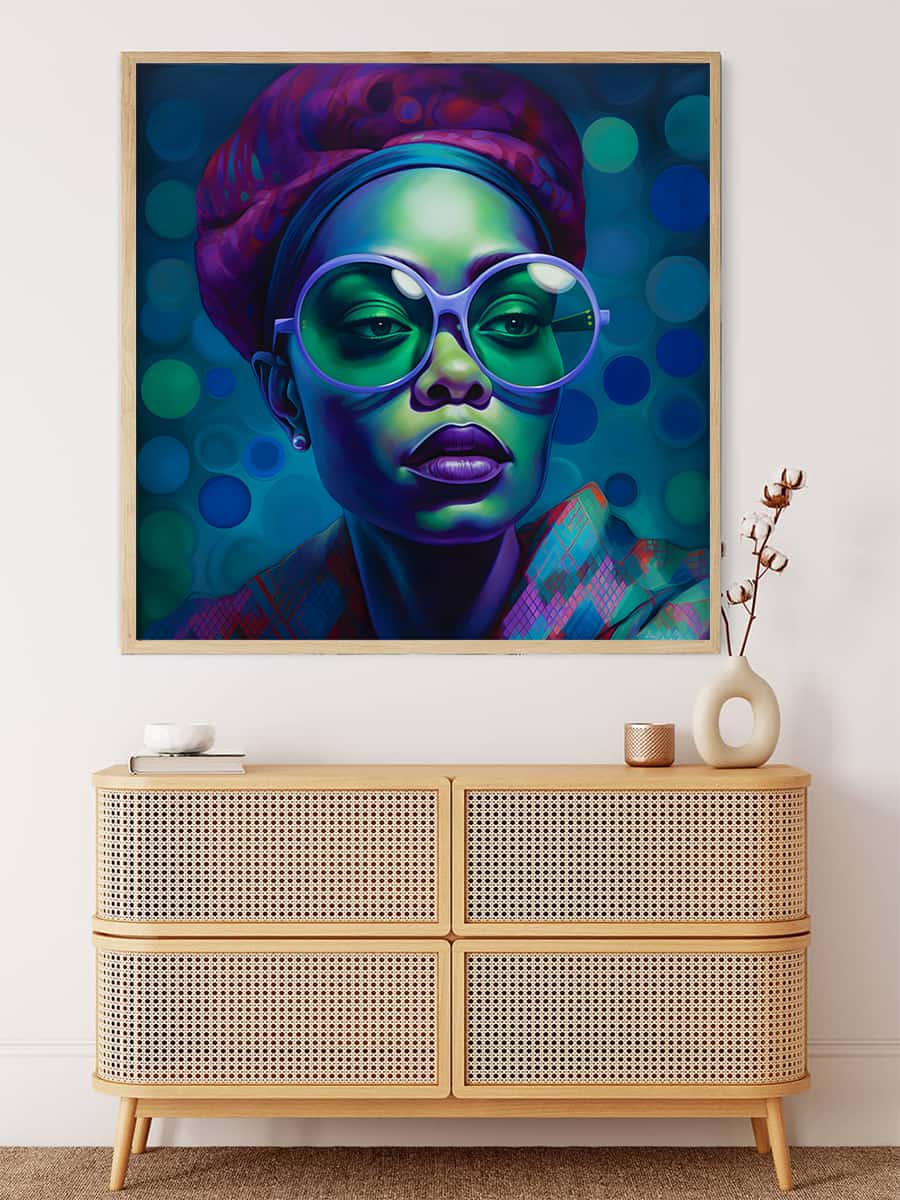 Diamond Painting - Frau mit Lila Lippen - gedruckt in Ultra-HD - Menschen, Neu eingetroffen, Quadratisch