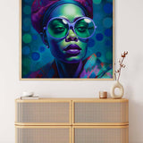 Diamond Painting - Frau mit Lila Lippen - gedruckt in Ultra-HD - Menschen, Neu eingetroffen, Quadratisch
