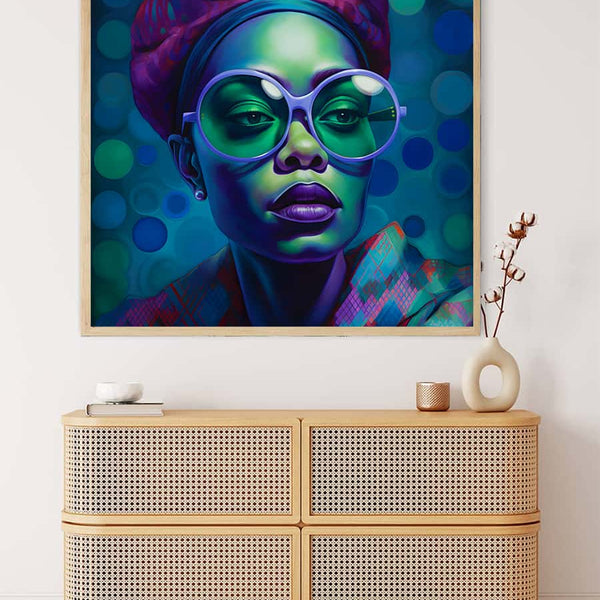 Diamond Painting - Frau mit Lila Lippen - gedruckt in Ultra-HD - Menschen, Neu eingetroffen, Quadratisch