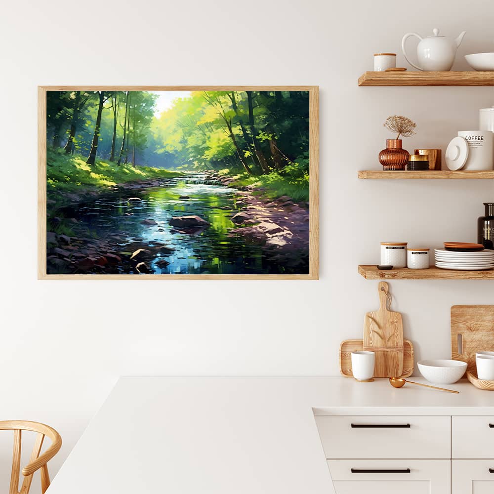River in the forest, Realistic - Paint by Numbers