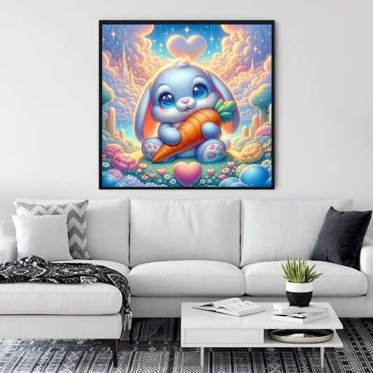 Bunny with carrot- Paint by Numbers